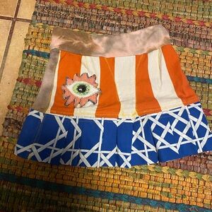 Colorful Hand Made Women's Skirt with Eye Design size M/L